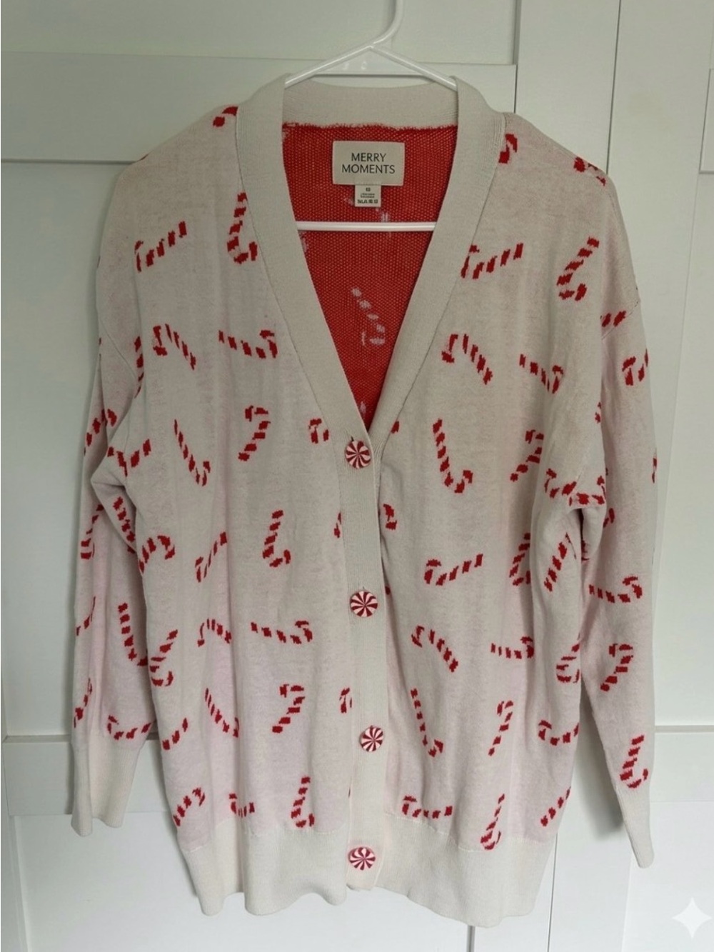 Cream & Red Candy Cane Cardigan